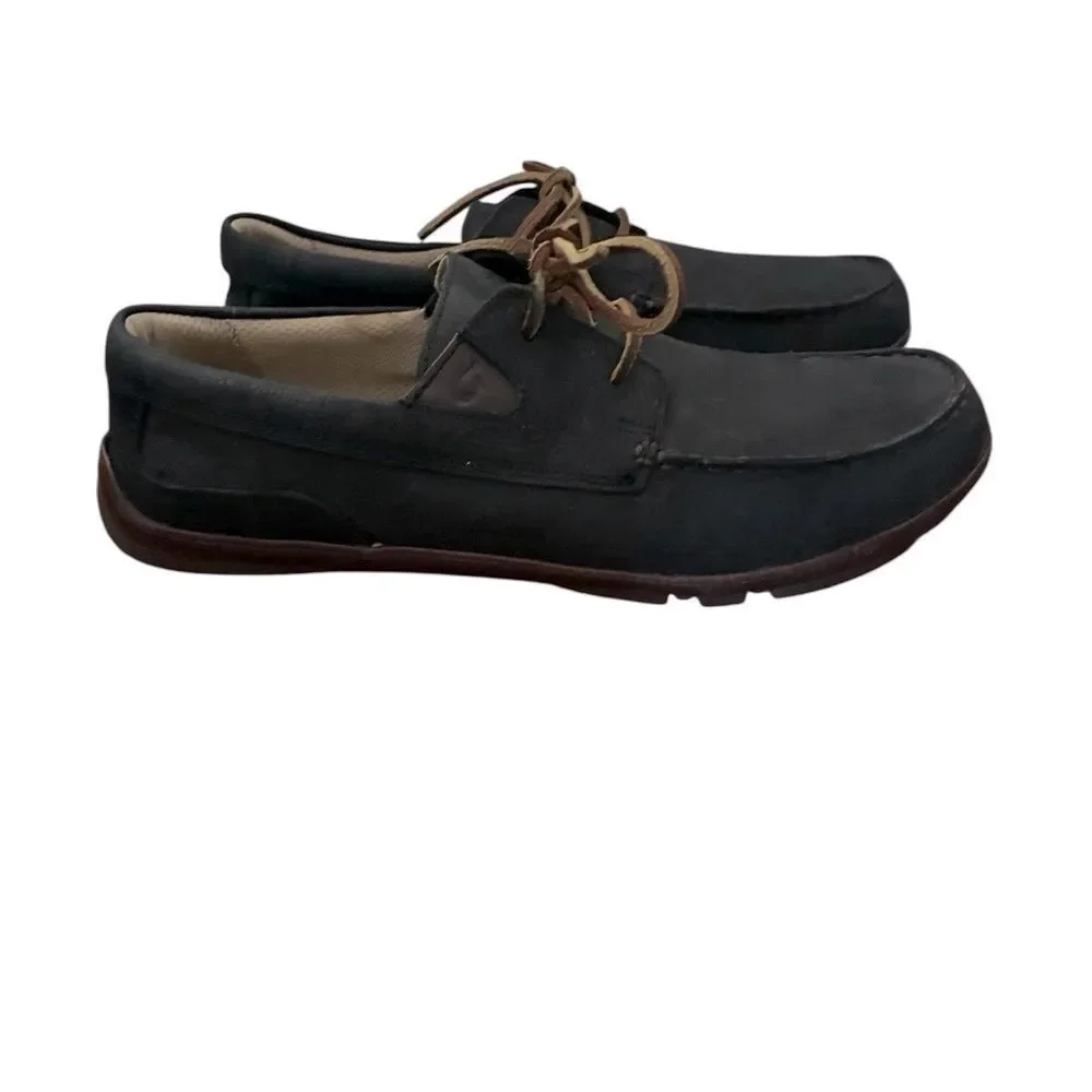 Olukai Black Leather Loafers Men’s Size 8.5